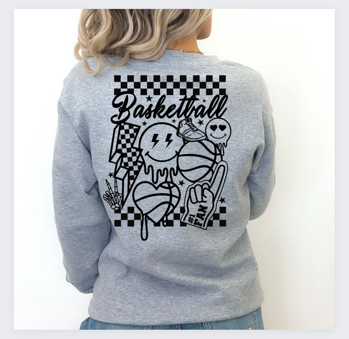 Retro Basketball- Unisex Heavy Blend™ Crewneck Sweatshirt