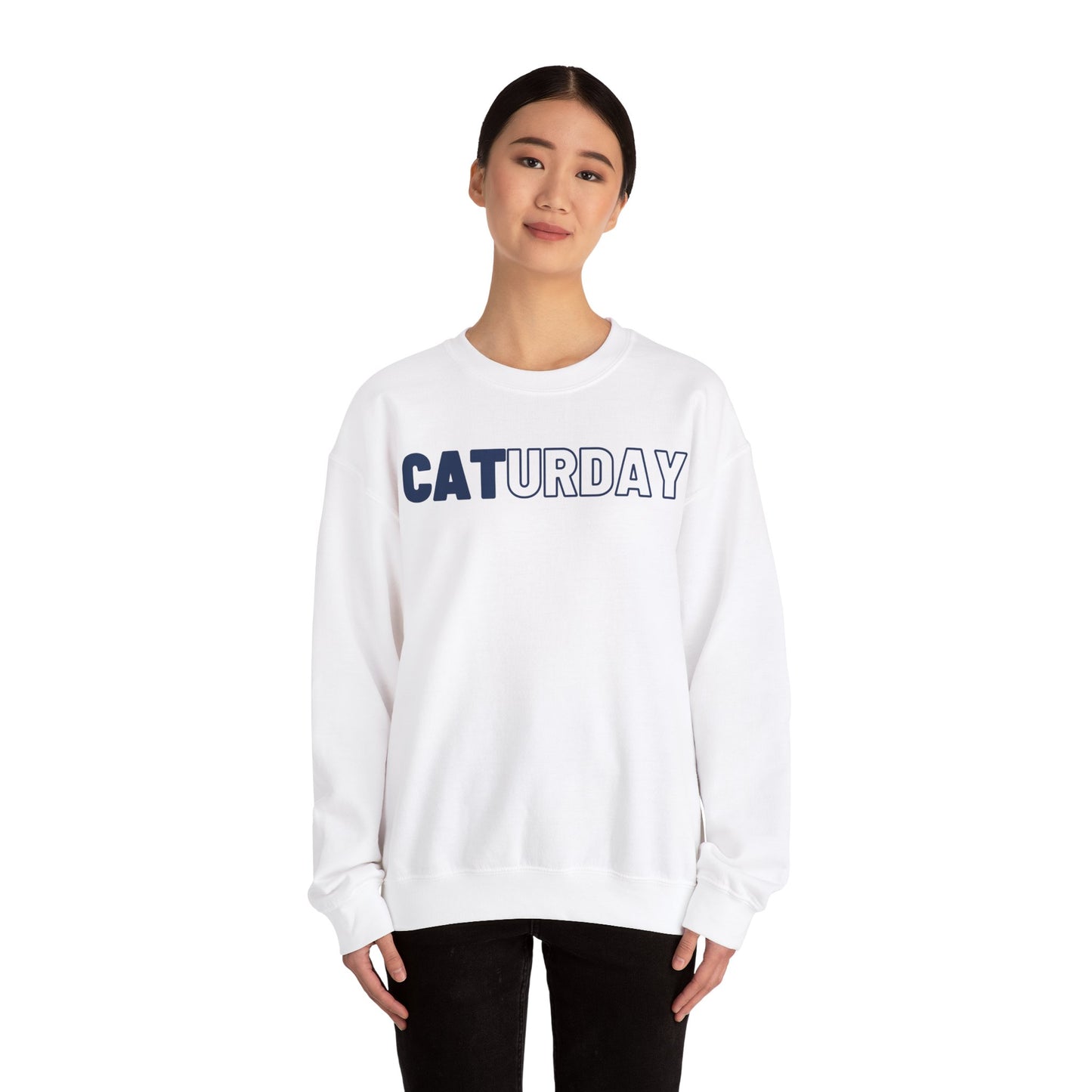 Navy CATURDAY-Unisex Heavy Blend™ Crewneck Sweatshirt