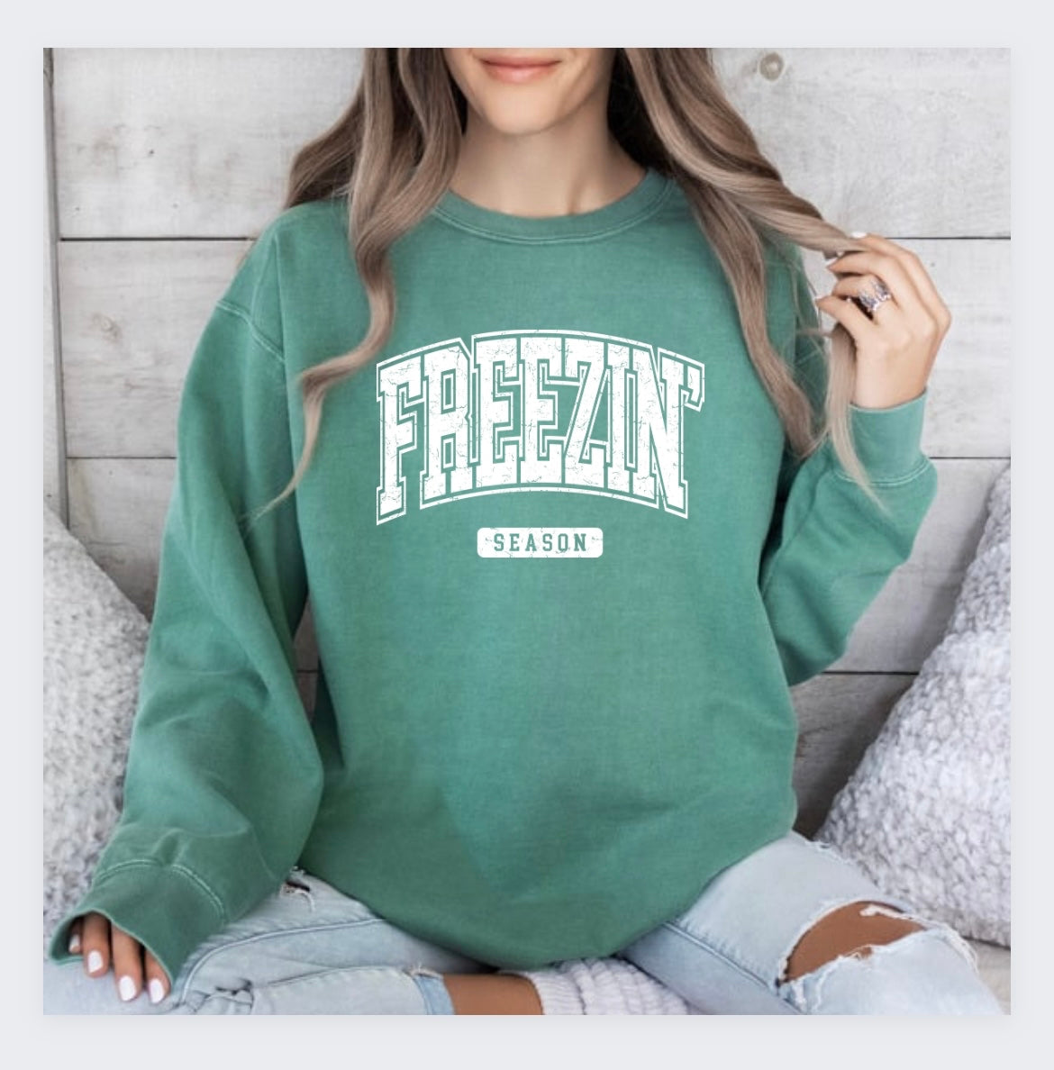 Freezin' Season-Unisex Garment-Dyed Sweatshirt