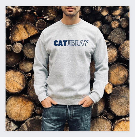 Navy CATURDAY-Unisex Heavy Blend™ Crewneck Sweatshirt